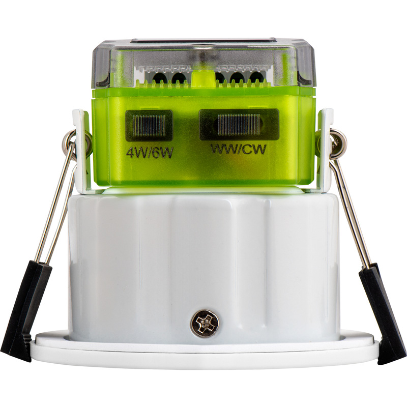 Luceco FType Mk2 Dim2Warm Fire Rated LED Downlight White 4/6W 460/690lm IP20 CCT Adjustable