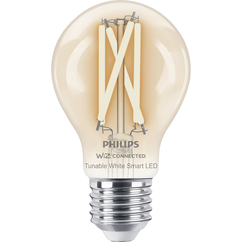 Philips WiZ LED Clear Filament Tunable White Smart Light Bulb A60 E27 60W