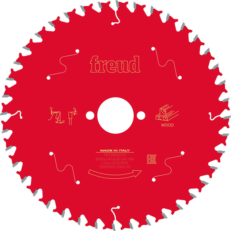Freud Circular Saw Blade 190 x 30 x T40