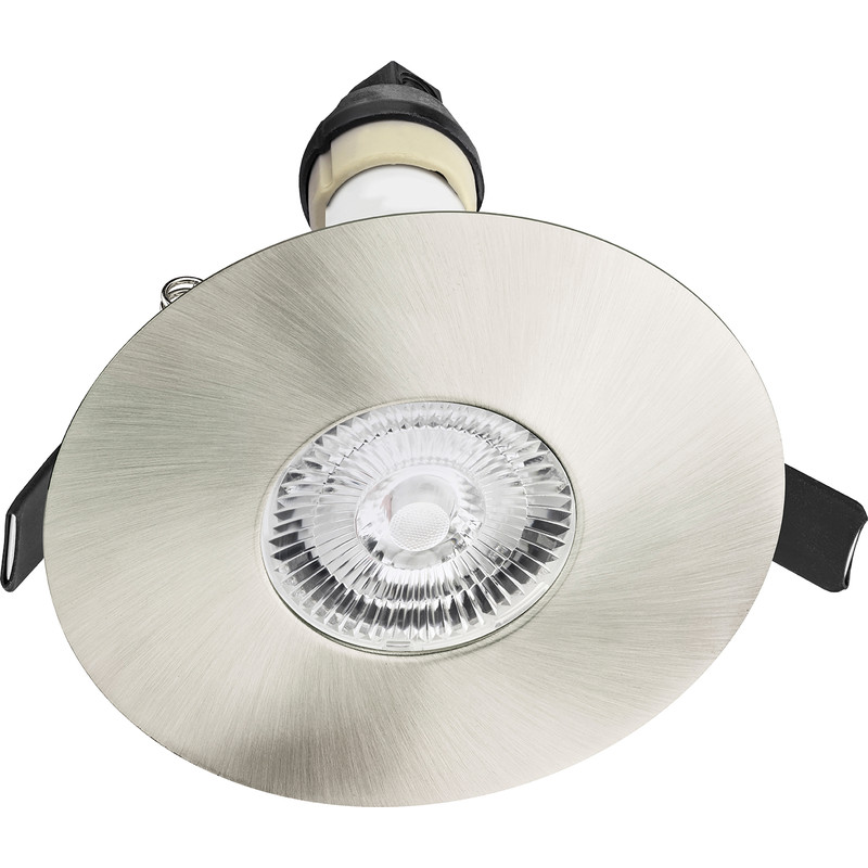 Integral LED 70-100mm Cut Out Evofire IP65 Fire Rated Downlight Satin Nickel