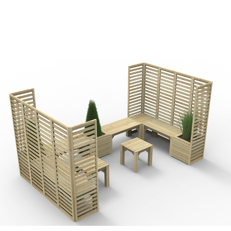 Forest Garden Modular Seating 356cm (w) x 206(d) x 180cm(h) approx