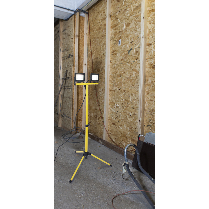 Lutec Colossus IP65 LED Work Light 2x20w 3200lm Yellow