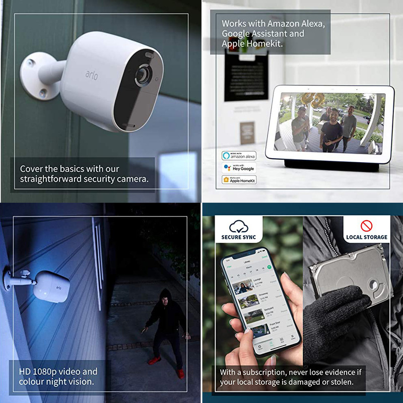 Arlo Essential Spotlight Full HD WiFi Security Camera Black