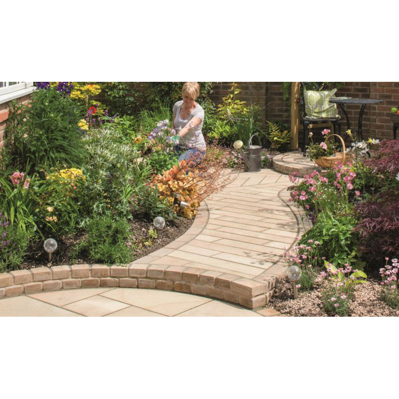 Marshalls Sawn Versuro Linear Paving Slabs Golden Sand 1210 x 310 x 22mm