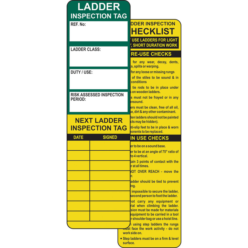 Ladder Tag Kit Safety Inserts