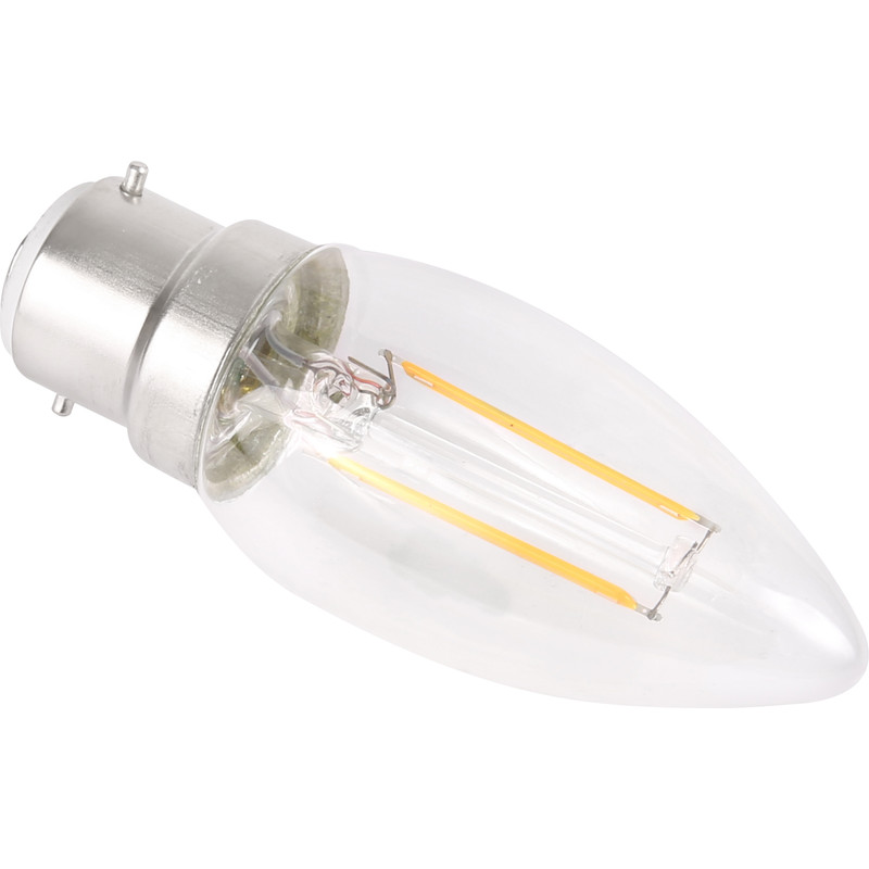 LED Filament Candle Lamp 2W BC 230lm