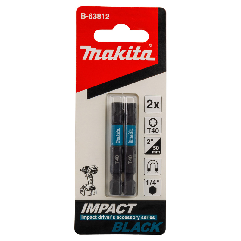 Makita Impact Rated 50mm Black Bit T40