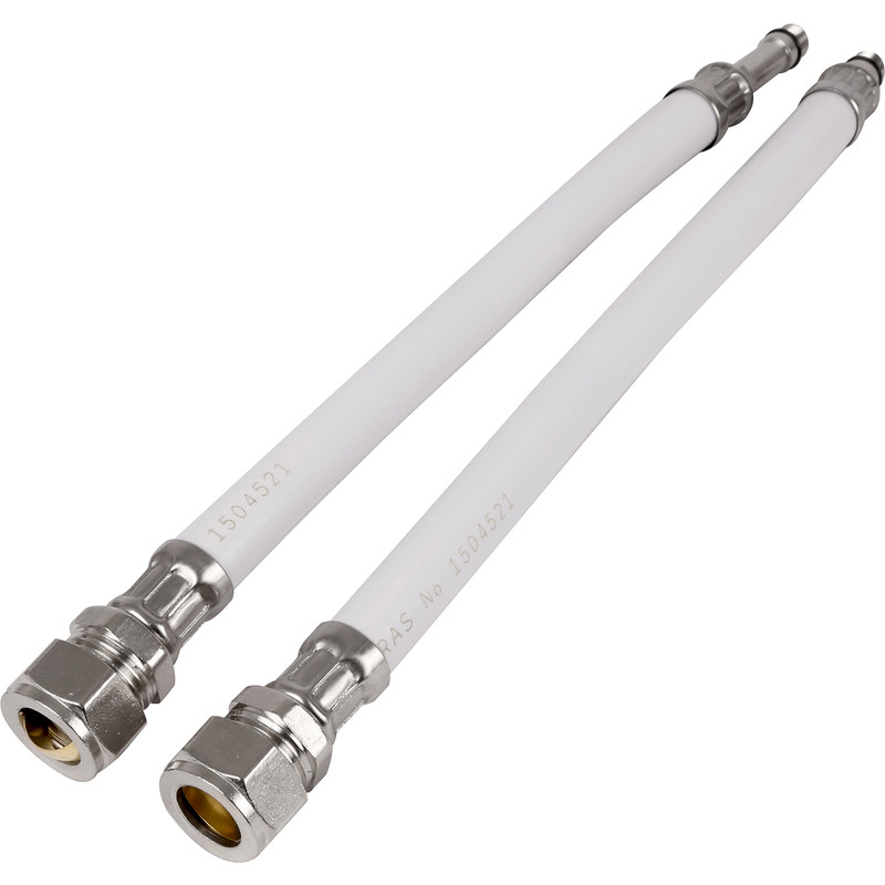 FleXprotect Antimicrobial Flexible Monobloc Tap Connector M12 x 15mm 8mm Bore.  300mm