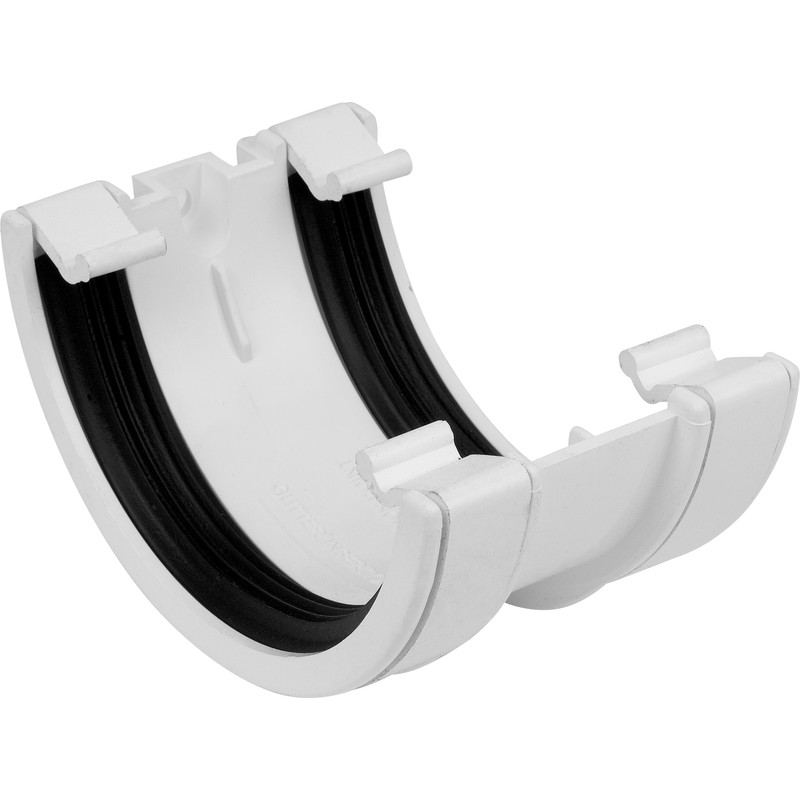 112mm Half Round Union Bracket White