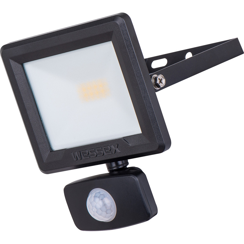 Wessex LED PIR Floodlight IP65 10W 1200lm 4000K Black