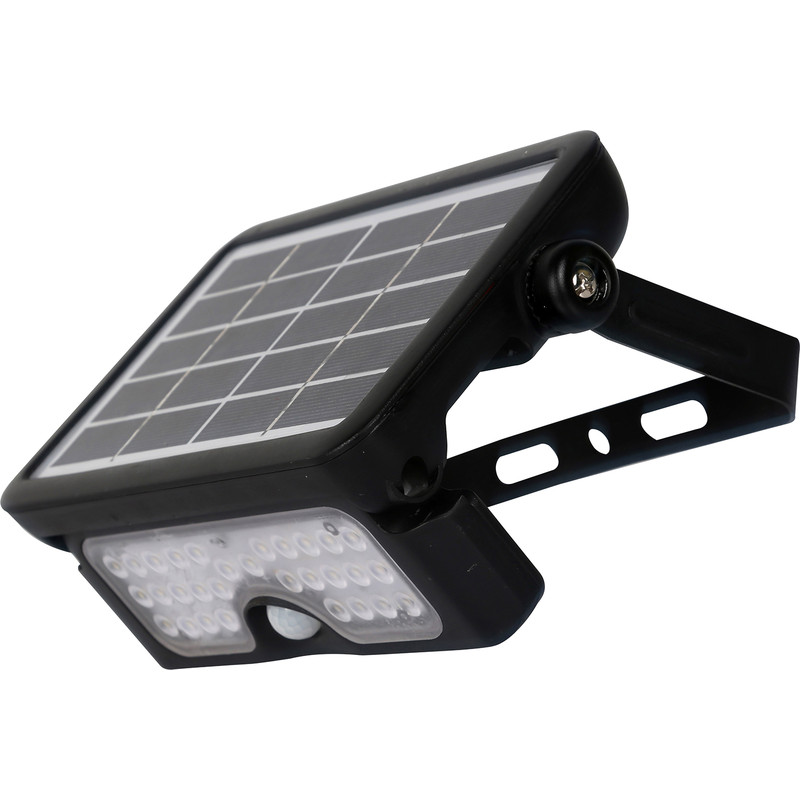 Luceco 5W Solar Guardian PIR Floodlight IP65 Black 550lm