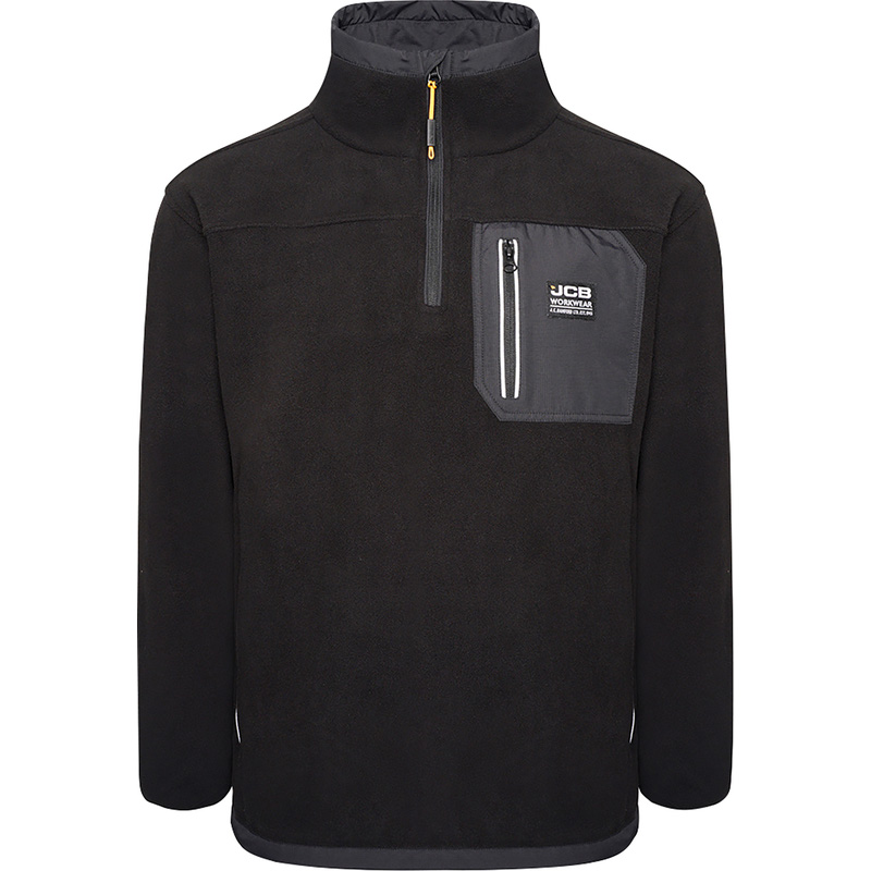JCB Trade Heavyweight 1/4 Zip Fleece Black Large