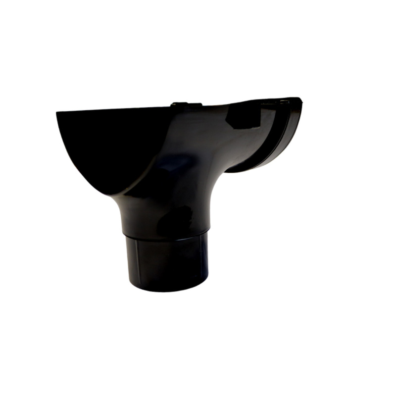 112mm Half Round Stopend Outlet Black