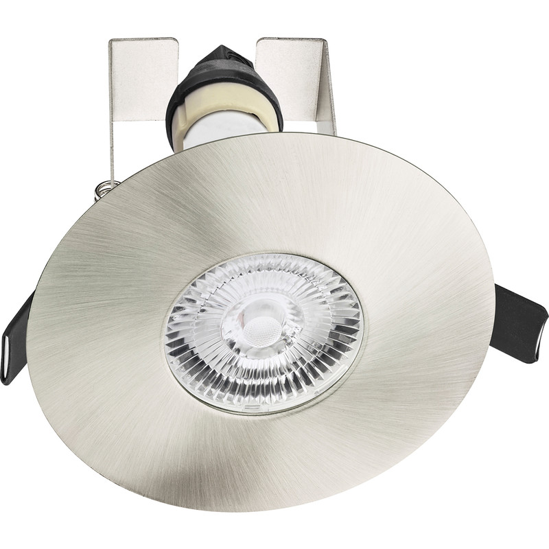 Integral LED 70-100mm Cut Out Evofire IP65 Fire Rated Downlight Satin Nickel with Insulation Guard
