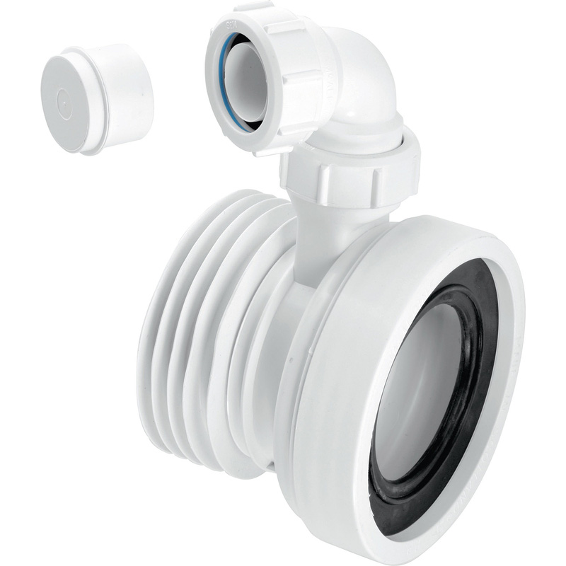 McAlpine WC-CON1V Straight Pan Connector 4"/110mm With Vent Boss