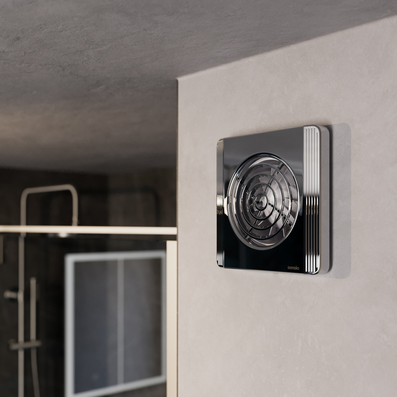 Sensio Layci Wall Ventilation Fan Chrome 100mm