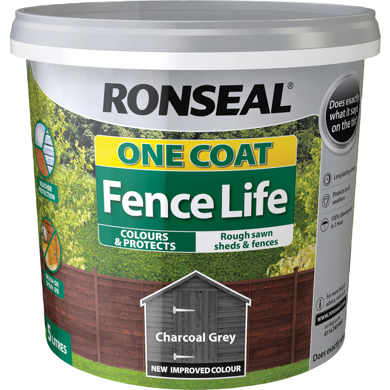 Ronseal One Coat Fence Life 5L Charcoal Grey