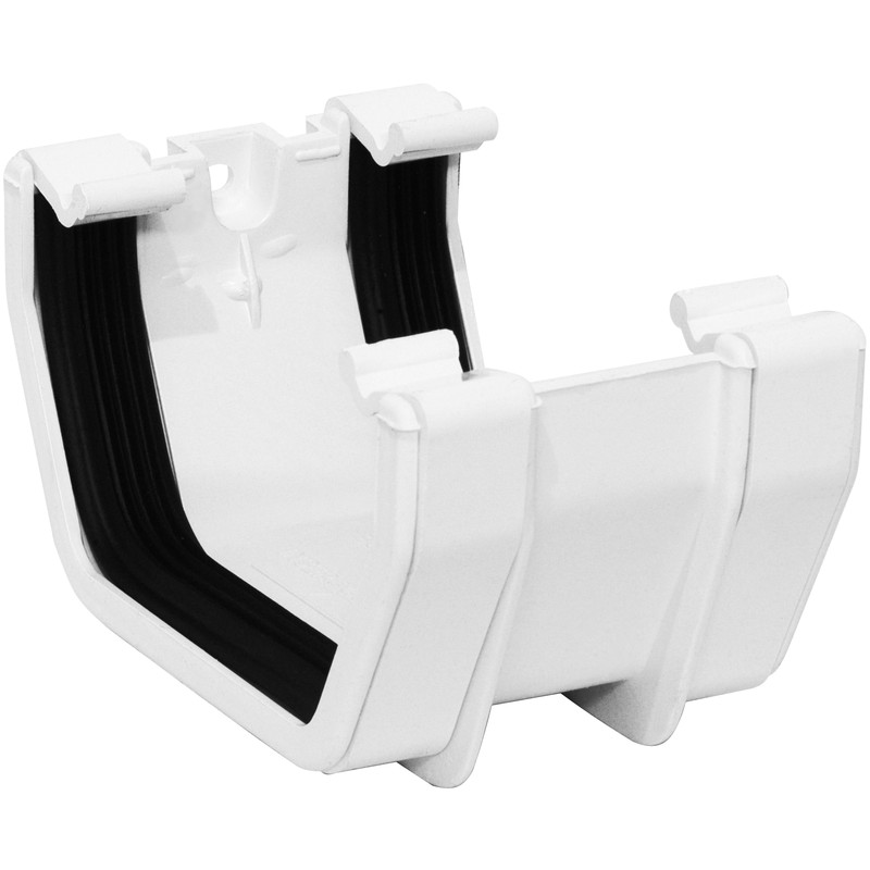 114mm Square Line Union Bracket White