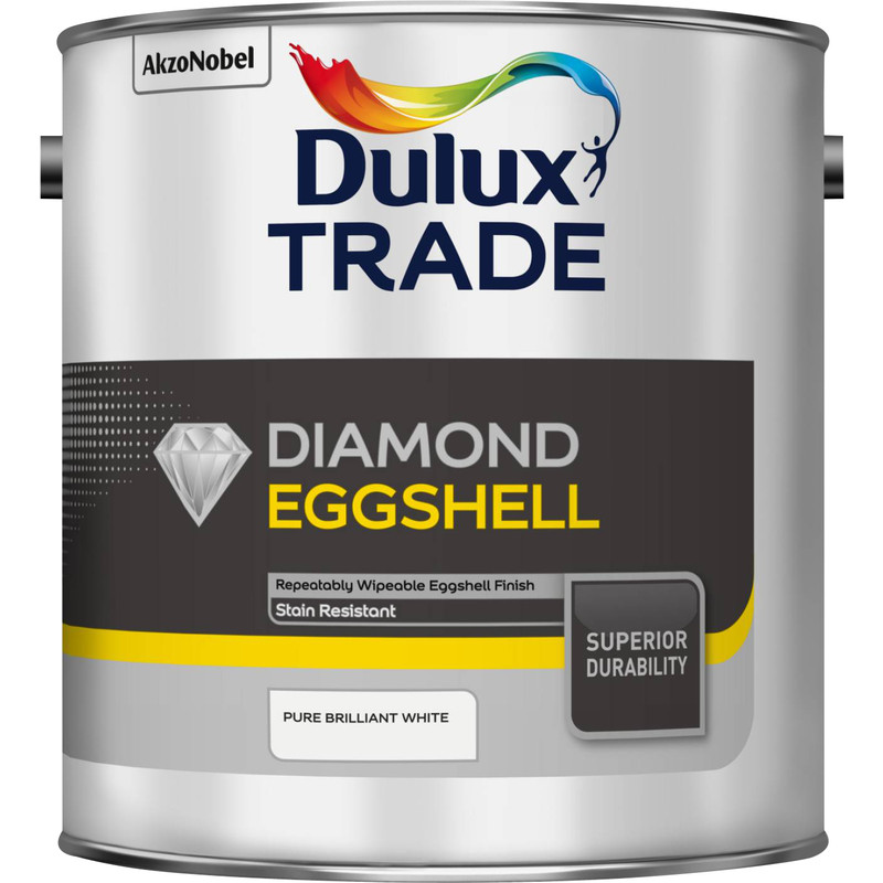 Dulux Trade Diamond Eggshell Paint 2.5L Pure Brilliant White
