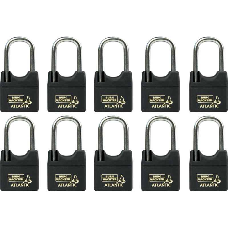 Burg-Wachter Brass ATLANTIC Keyed Alike Padlock Set 40mm LS