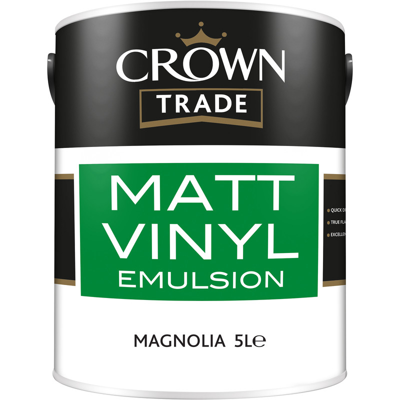 Crown Trade Vinyl Matt Emulsion Paint 5L Magnolia