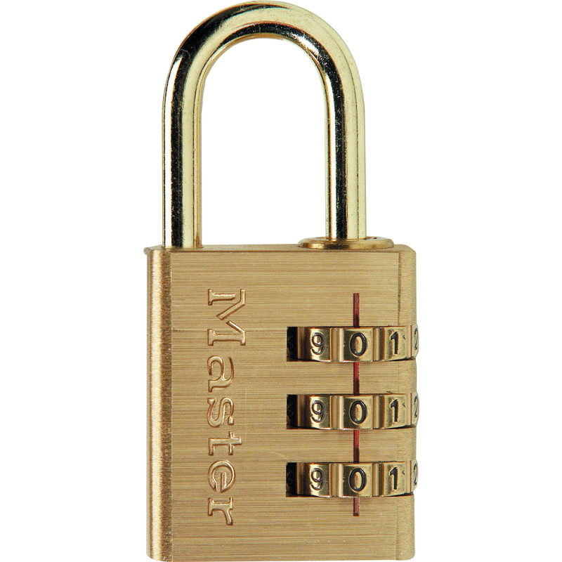 Master Lock Combination Padlock Brass 30 x 65 x 15mm