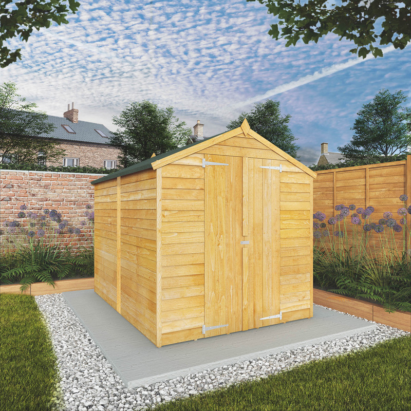 Mercia Overlap Apex Windowless Shed 8' x 6' - Double Door