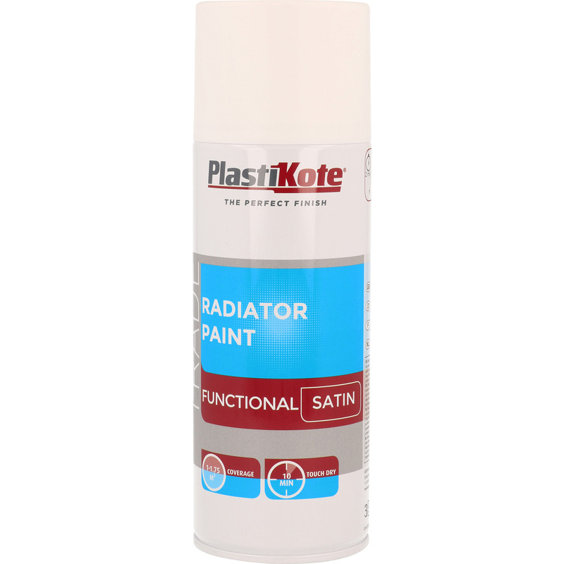 Plastikote Radiator Paint Spray Paint 400ml Satin White