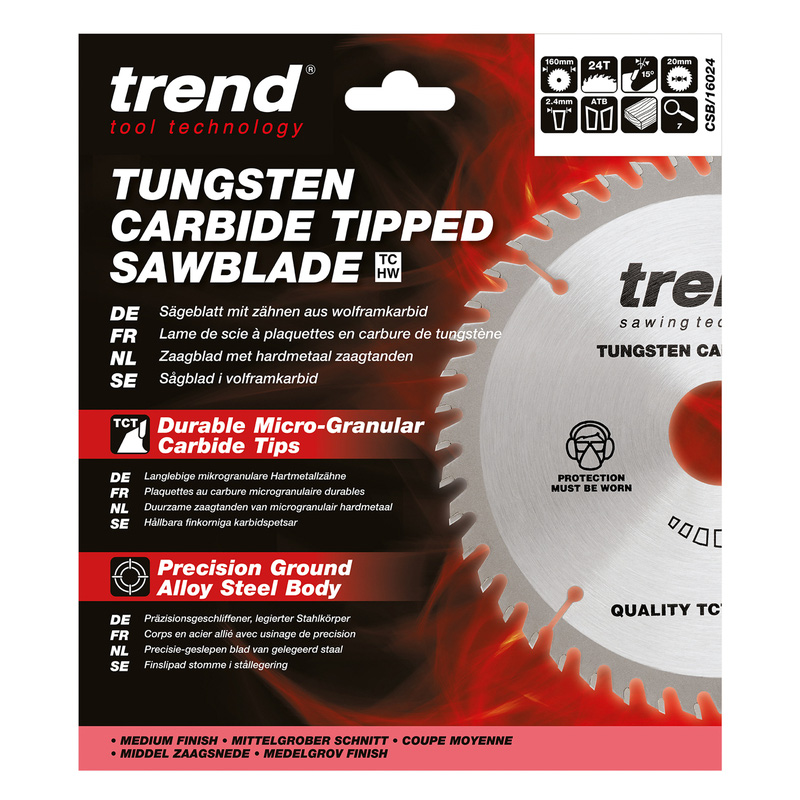 Trend Craft Circular Saw Blade 160 x 24T x 20mm CSB/16024