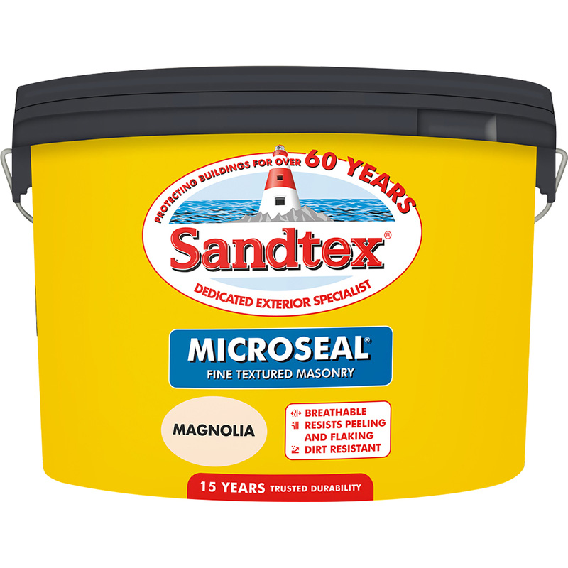 Sandtex Fine Textured Masonry Paint 10L Magnolia
