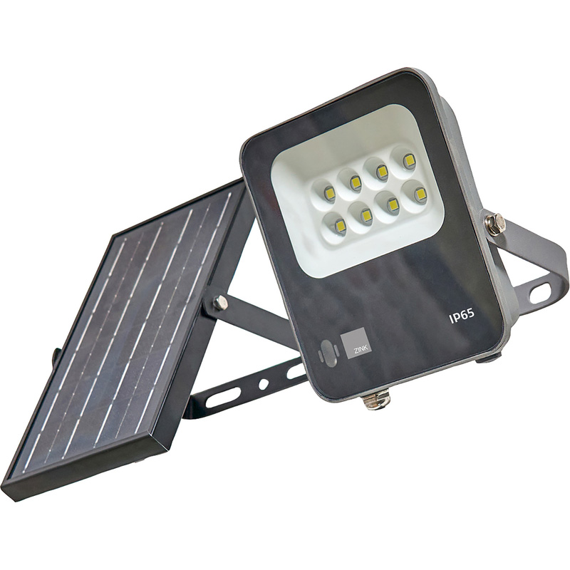 Zink Denby Solar IK10 Floodlight 300lm IP65 Grey