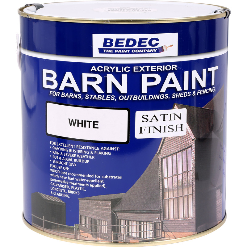 Bedec Barn Paint Satin White 2.5L
