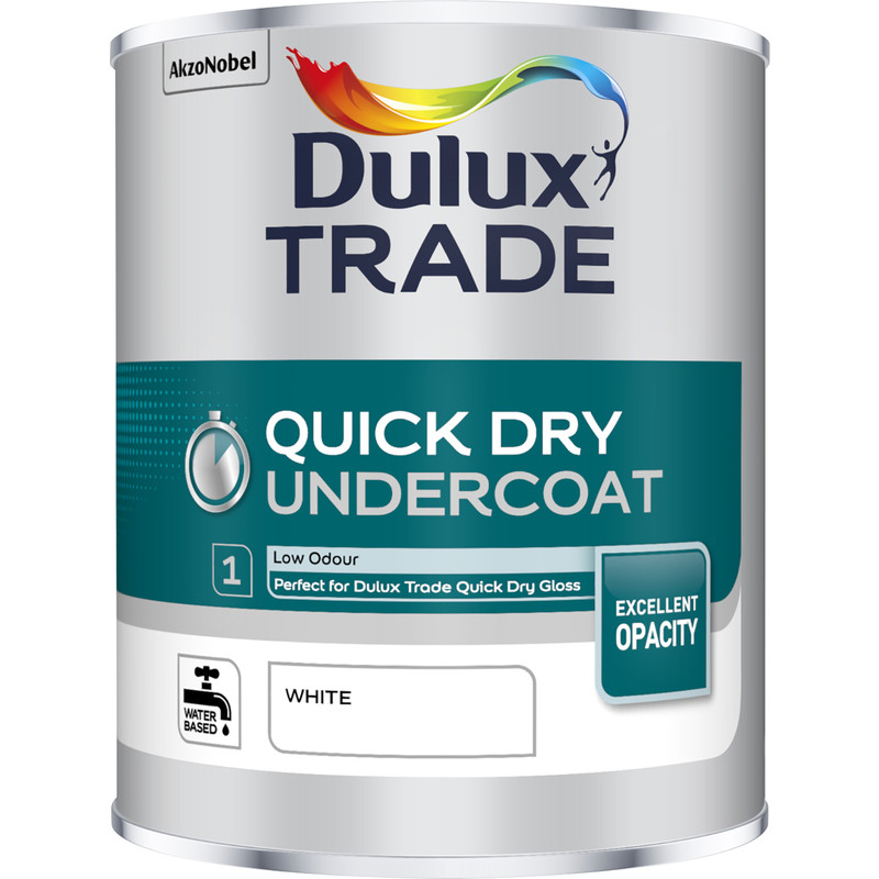Dulux Trade Quick Dry Undercoat Paint White 1L