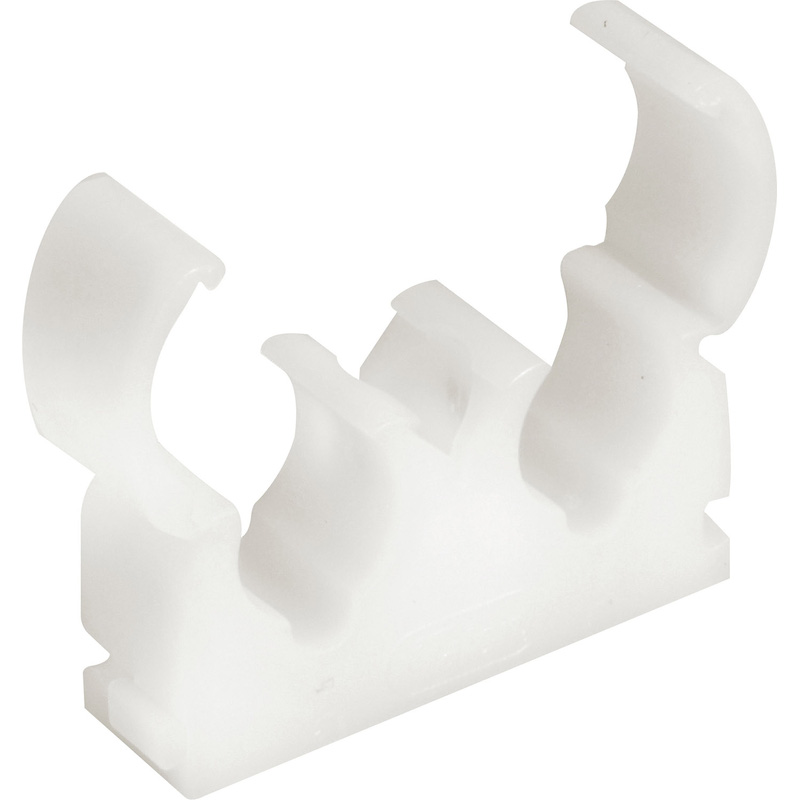 Talon Hinged Clip White Double 15mm