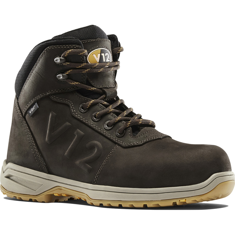 V12 Lynx Waterproof Safety Boots Brown Size 7