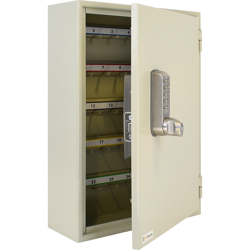 Key Secure By Codelocks Extra Security Key Cabinet with CL2255 Electronic Lock 50 Padlock Hooks