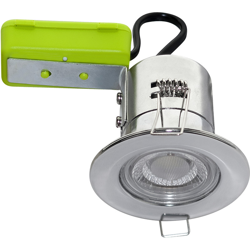 Luceco LED 5W Integrated Dimmable Fire Rated IP65 Downlight Chrome 450lm Cool White