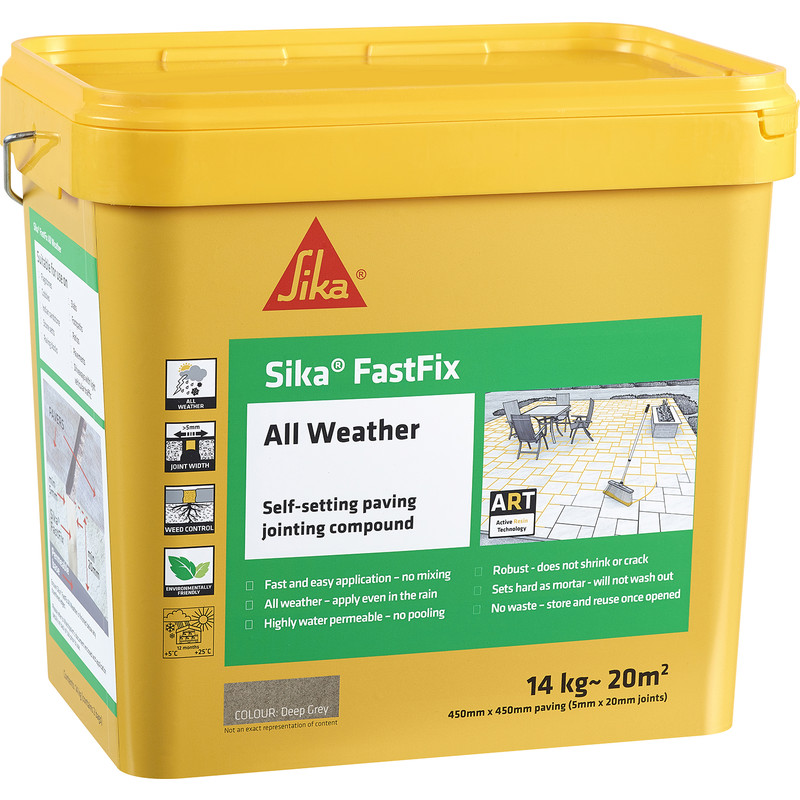 Sika FastFix All Weather Jointing Compound Deep Grey 14kg