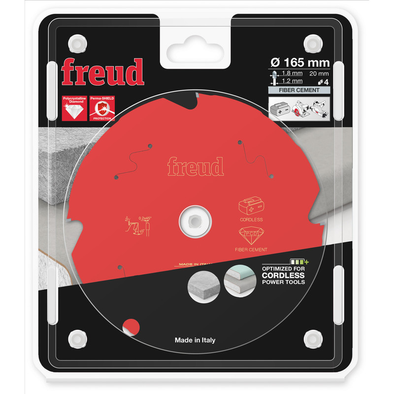 Freud Cordless Fibre Cement Circular Saw Blade 165 x 20 x T4