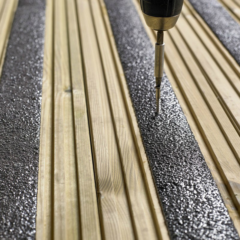 Anti-Slip GRP Decking Strips 50mm x 1m Black