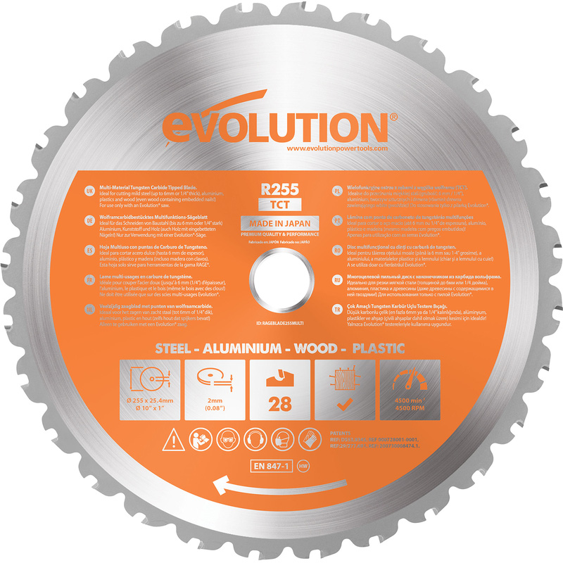 Evolution RAGEBLADE255MULTI Multi-Material Saw Blade 255mm x 28T