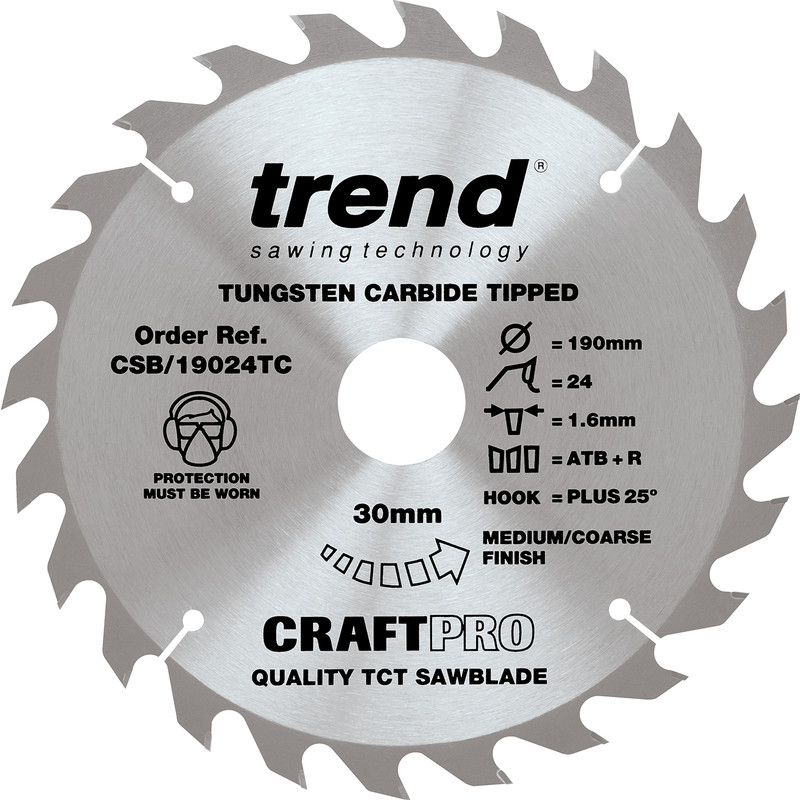Trend Craft Circular Saw Blade 190 x 24T x 30mm CSB/19024TC