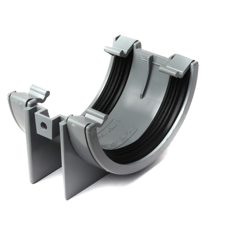 112mm Half Round Union Bracket Grey