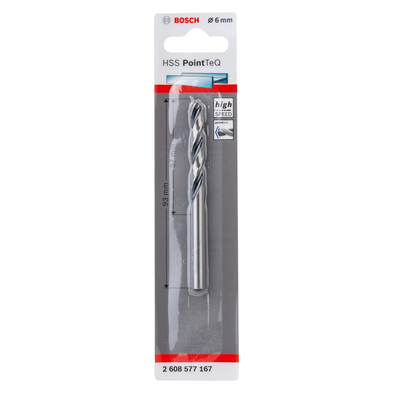 Bosch PointTeQ HSS Metal Drill Bit 6.0mm