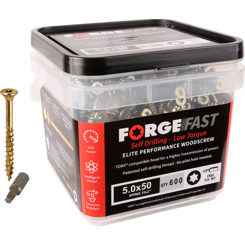 ForgeFast Multi Purpose Self Drilling Wood Screw Tub 3.5 x 30mm