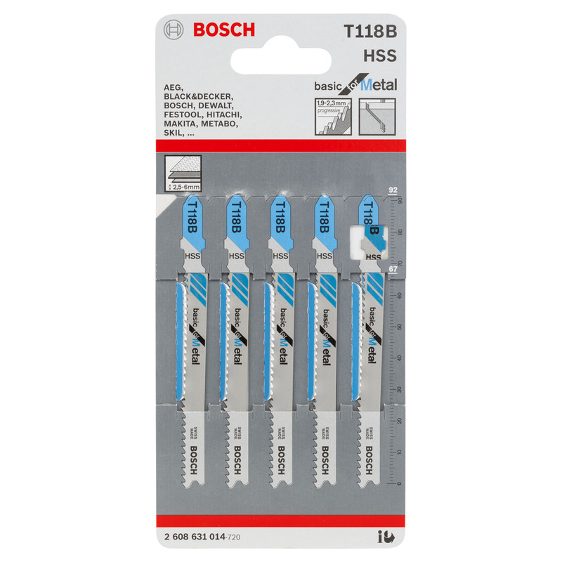 Bosch Bayonet Jigsaw Blade T118B Metal
