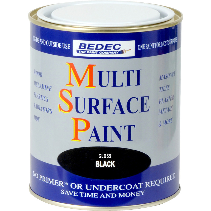 Bedec Multi Surface Paint Gloss Black 750ml