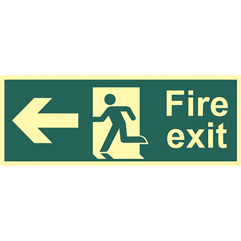 Photoluminescent Fire Exit Sign Fire Exit Left