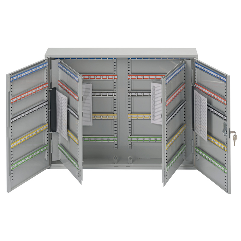Burg-Wachter Heavy Duty Double Door Key Cabinet Grey 400 Hooks