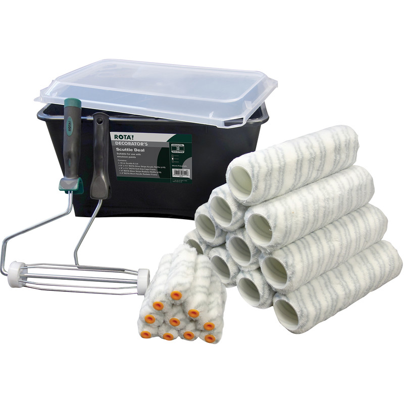 Rota Professional 23 Piece Silver Stripe Trade Scuttle & Roller Set